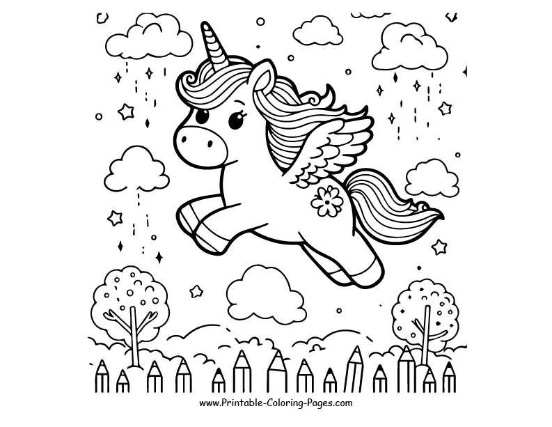 Unicorn www printable coloring pages.com 8