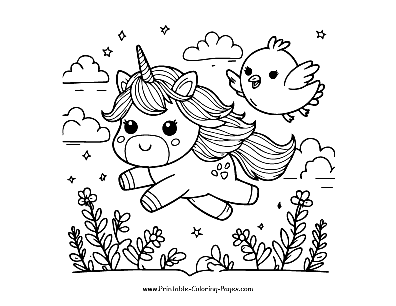 Unicorn www printable coloring pages.com 9