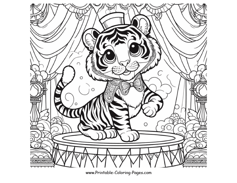 Tiger Digital Circus coloring page
