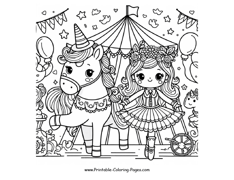 unicorn Digital Circus coloring page