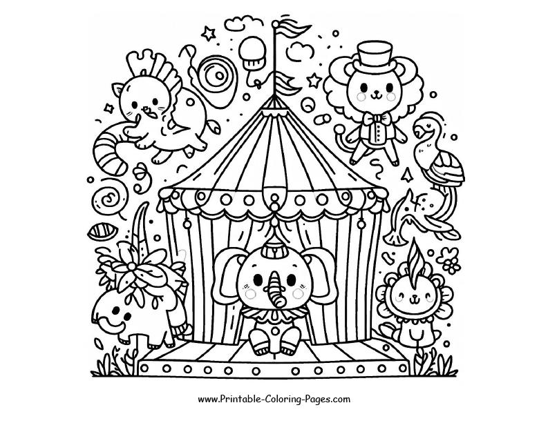Elephant Digital Circus coloring page