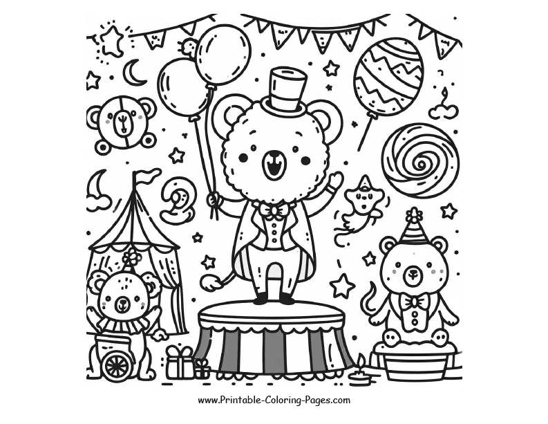 Bear Digital Circus coloring page