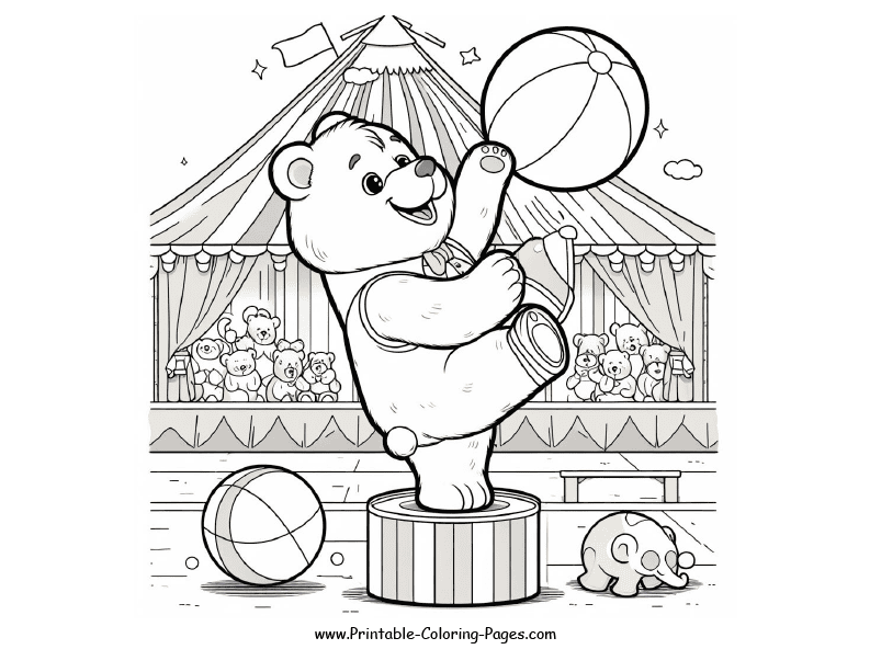 Bear in Circus coloring page