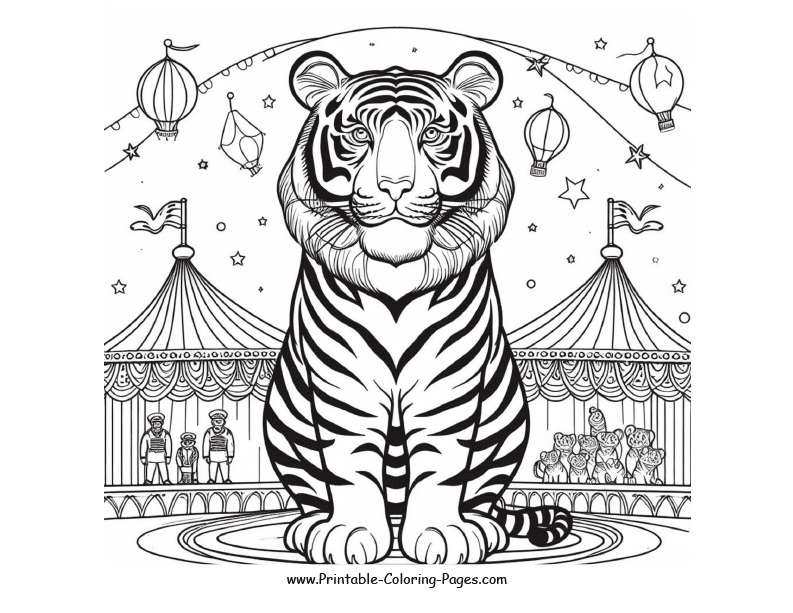 Tiger in Circus coloring page