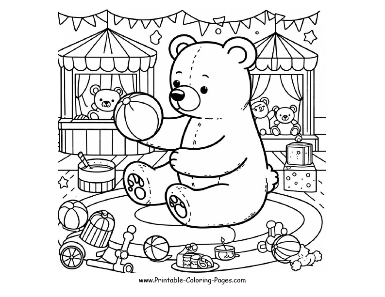 Bear in Circus coloring page