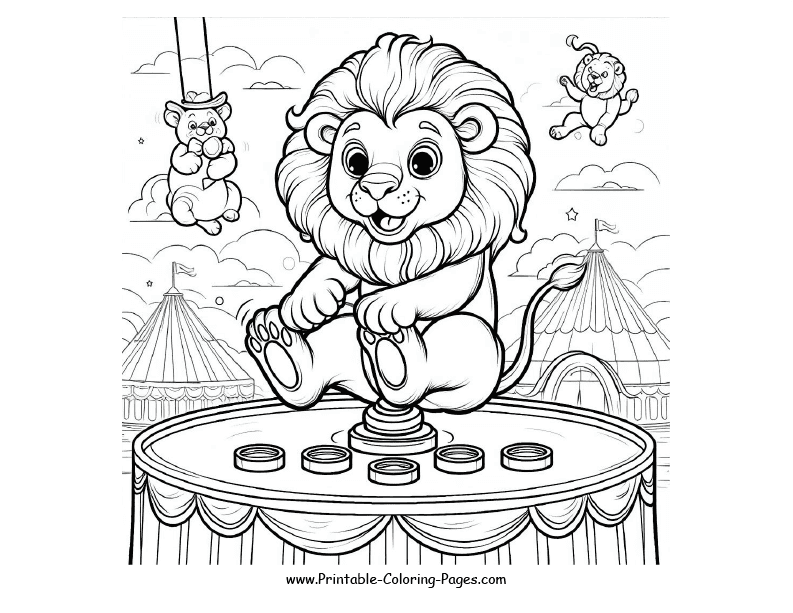 Lion in Circus coloring page