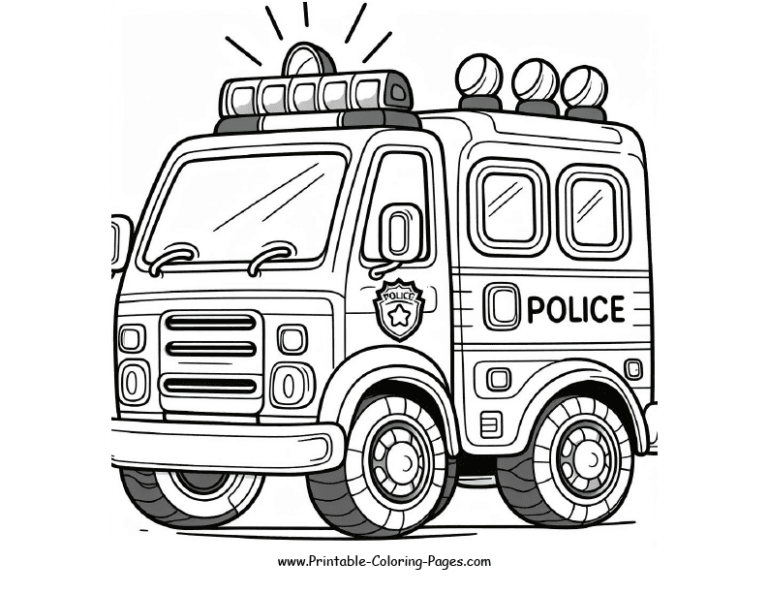 20 Thrilling Police Car Printable Coloring Pages: Sparking Creativity ...