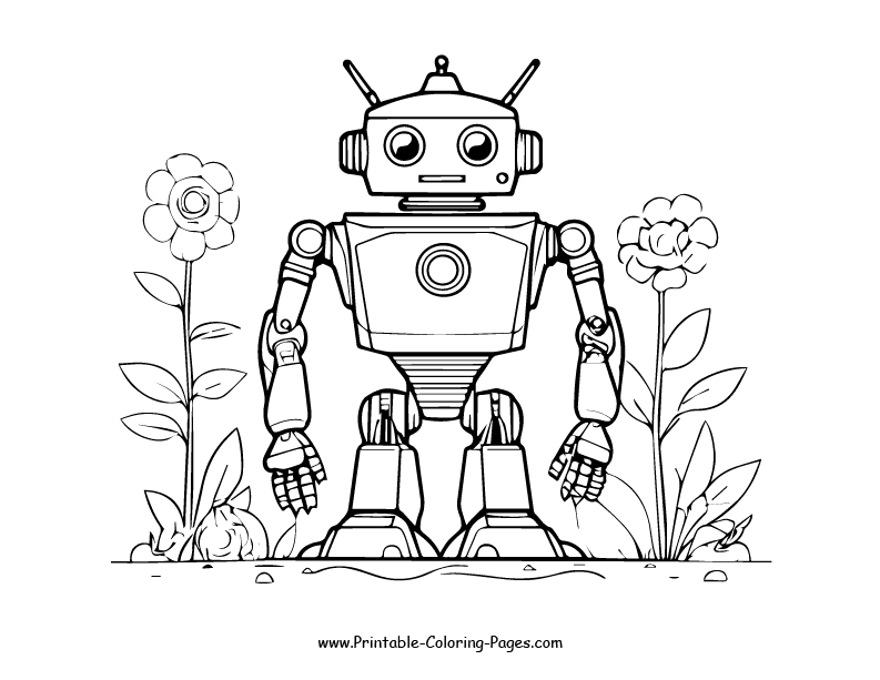 Robot Coloring Page