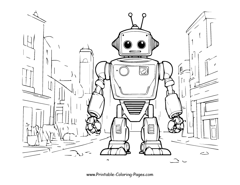 Robot Coloring Page