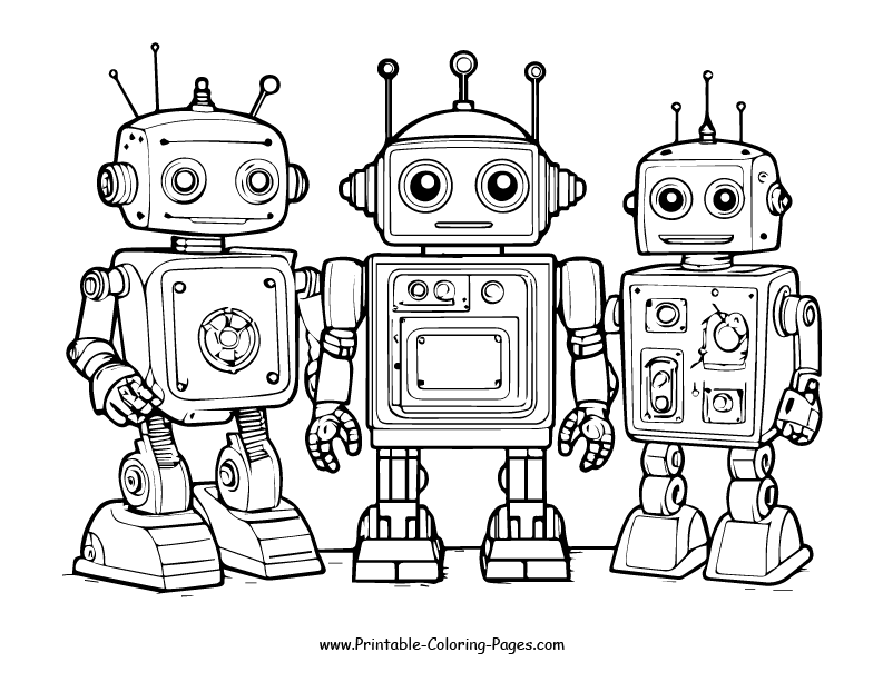 Robot Coloring Page