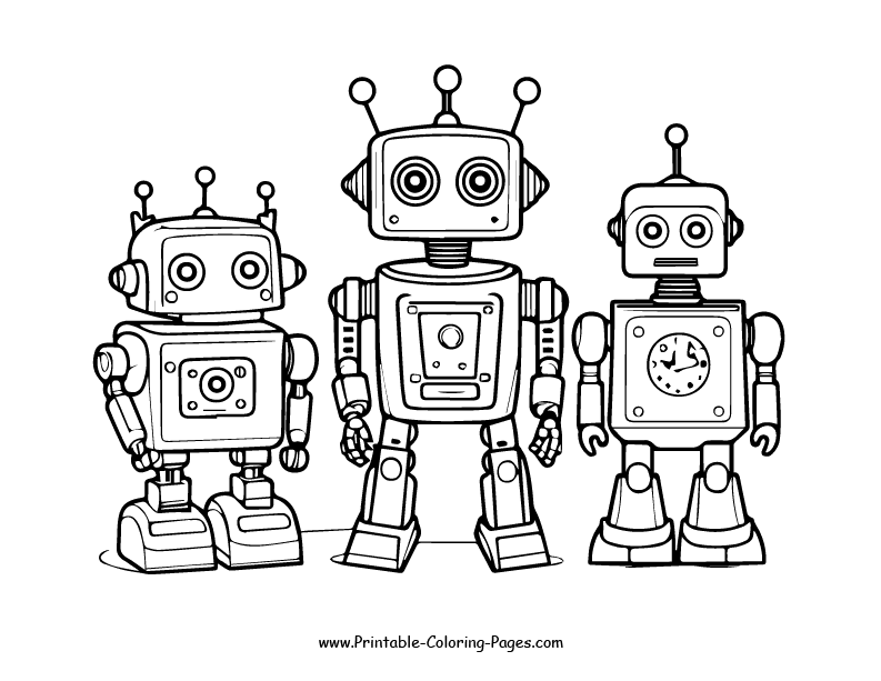 Robot Coloring Page