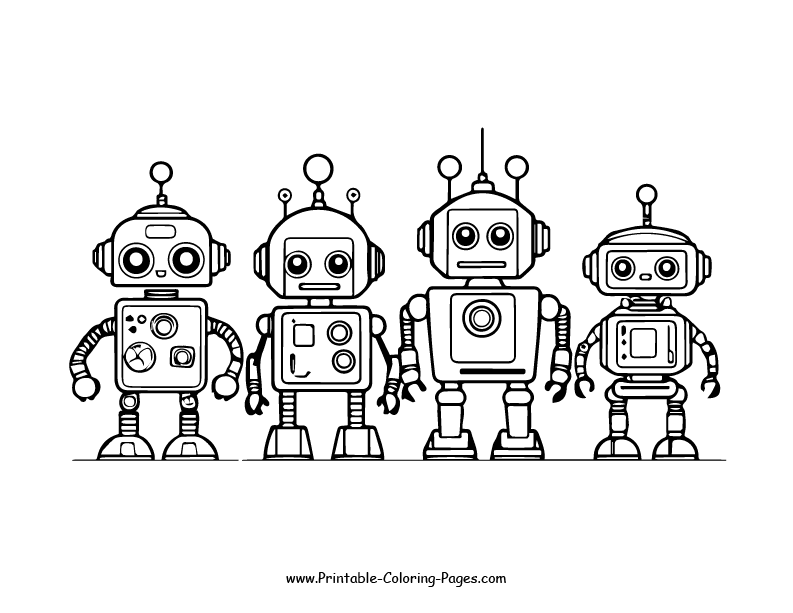 Robot Coloring Page