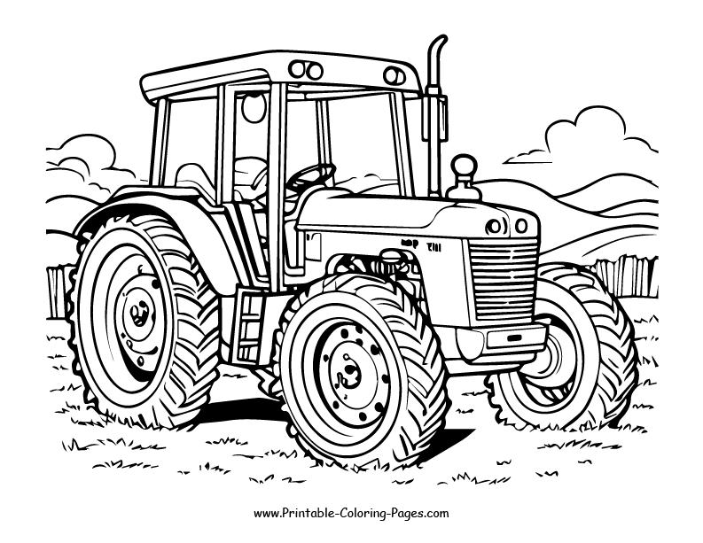 Tractor www printable coloring pages.com 10