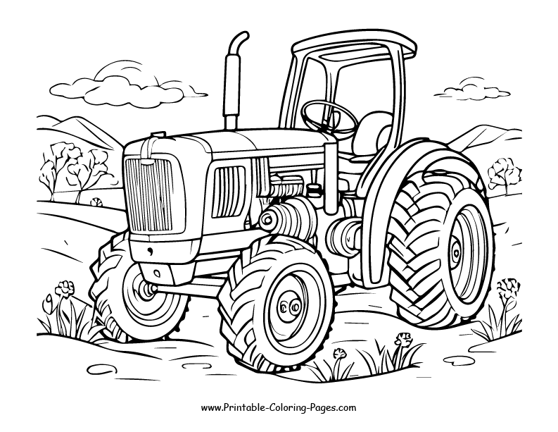Tractor www printable coloring pages.com 16