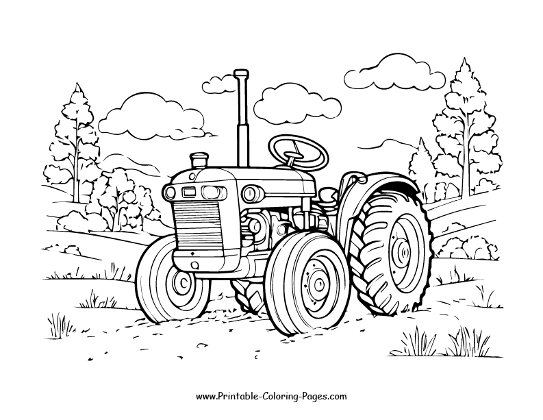 Tractor www printable coloring pages.com 9