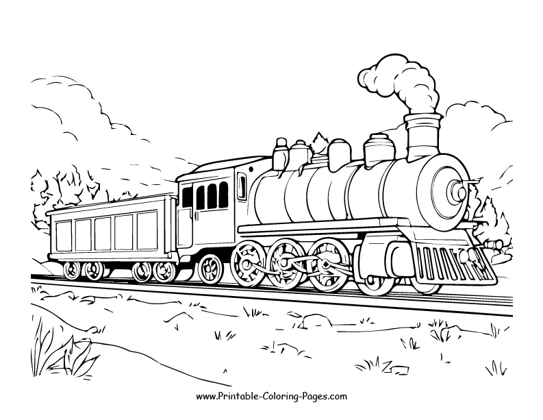 Train www printable coloring pages.com 14