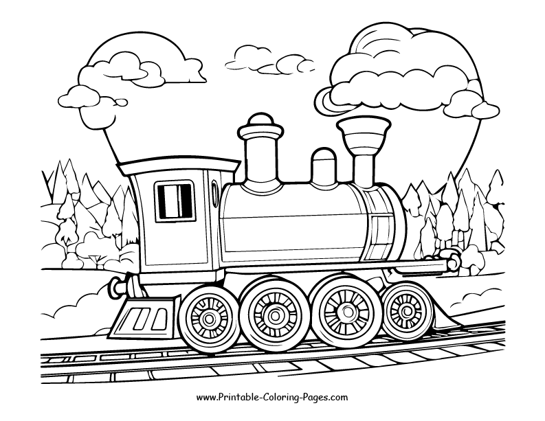 Train www printable coloring pages.com 16
