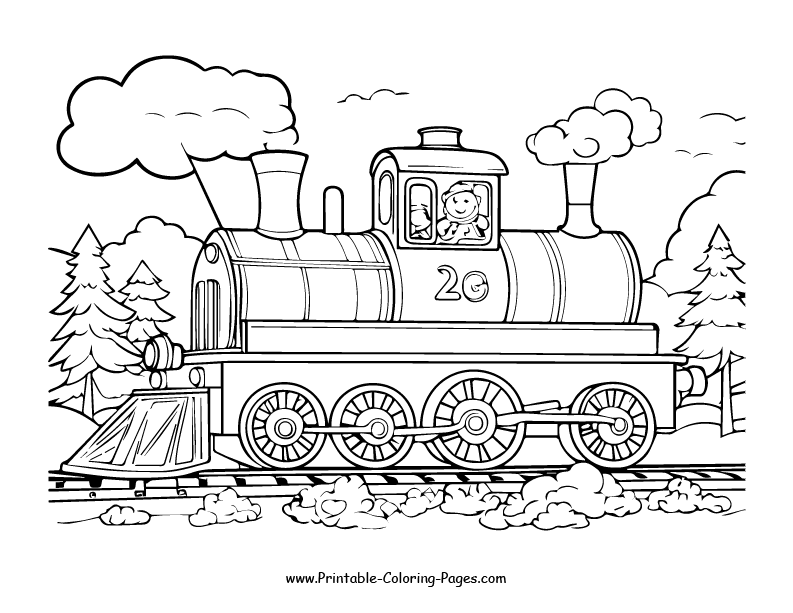 Train www printable coloring pages.com 17