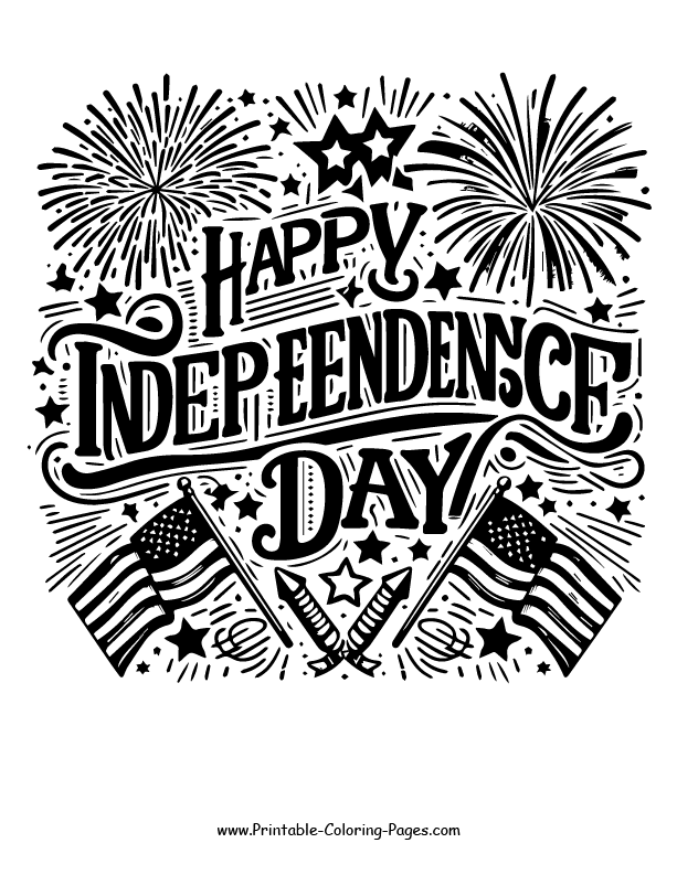 4th July Coloring Page 2