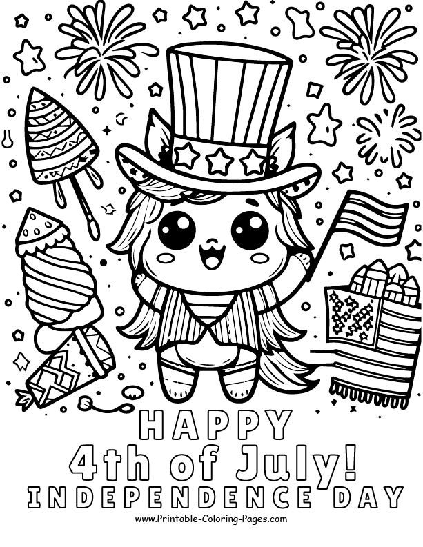 4th July Coloring Page 5