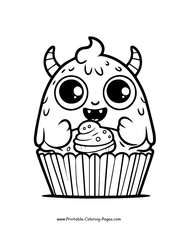 Cupcake Coloring Page