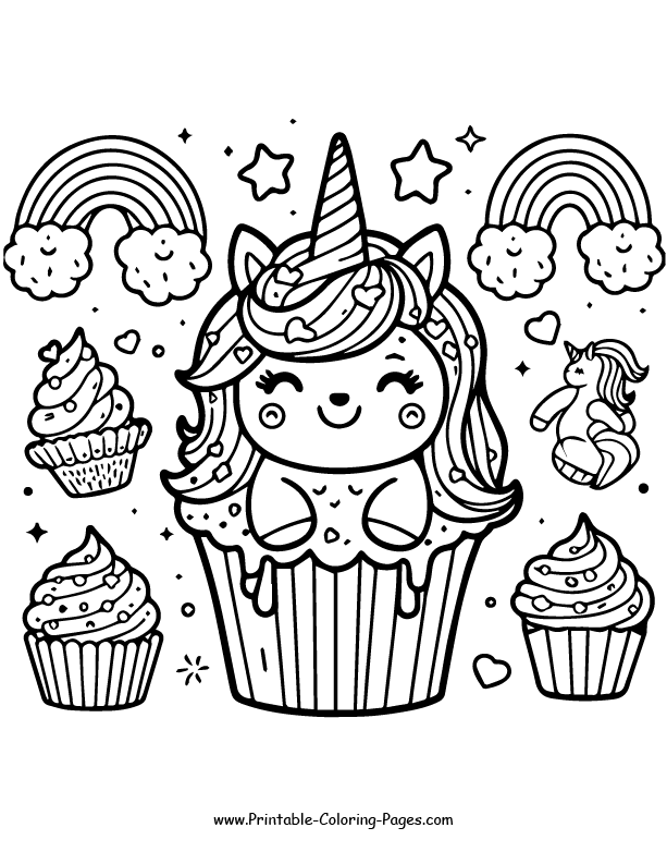 Cupcake Coloring Page 10