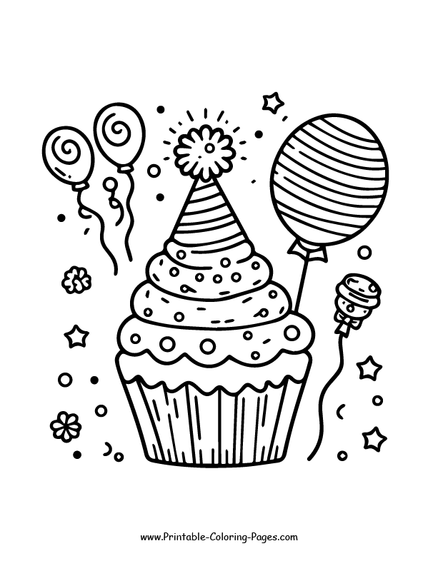 Cupcake Coloring Page 12