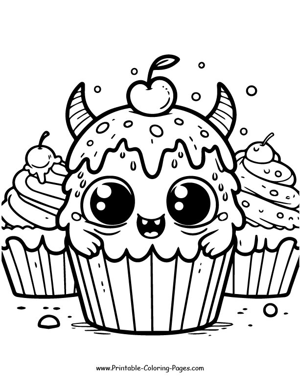 Cupcake Coloring Page 13