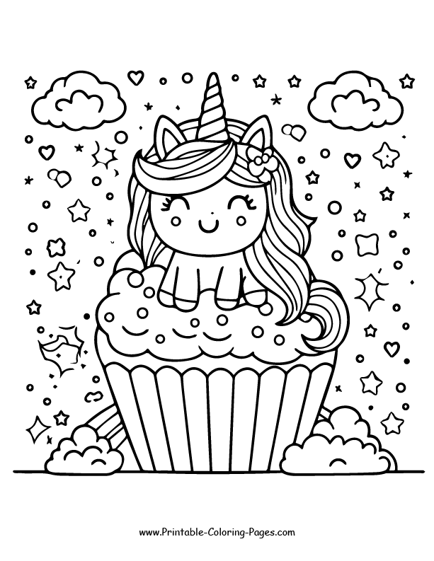 Cupcake Coloring Page 14