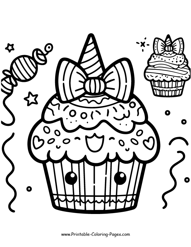 Cupcake Coloring Page 16