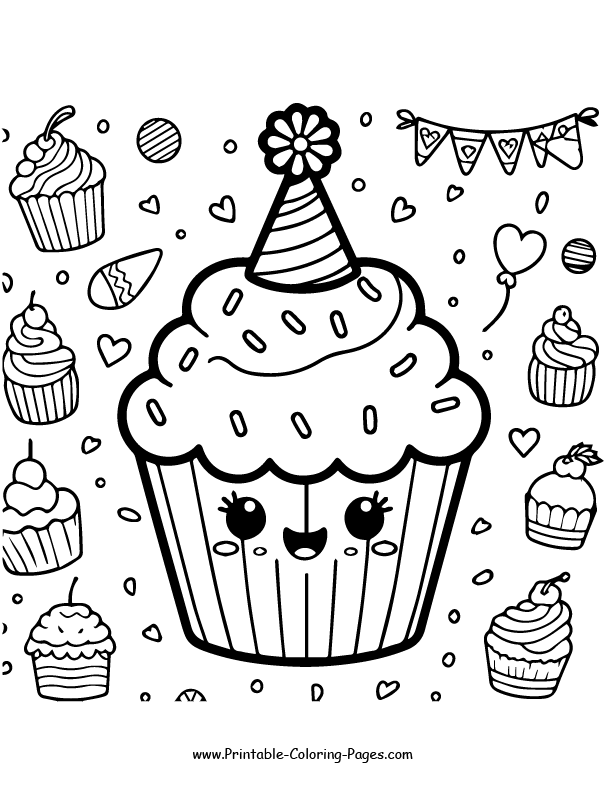 Cupcake Coloring Page 24