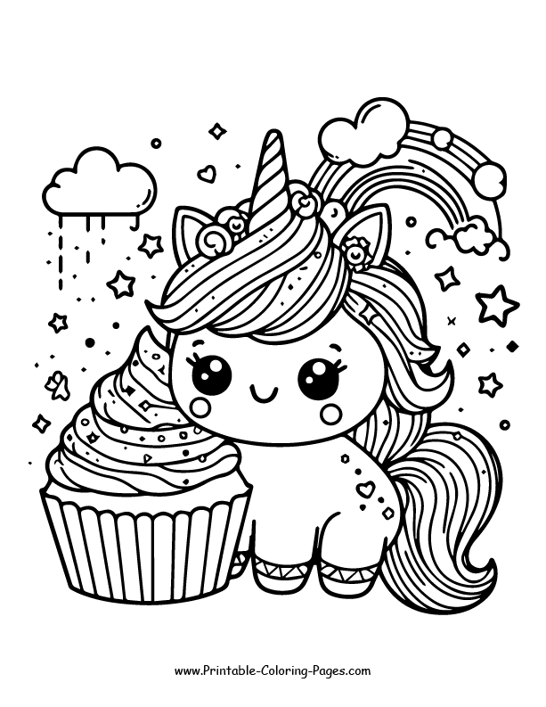 Cupcake Coloring Page 5