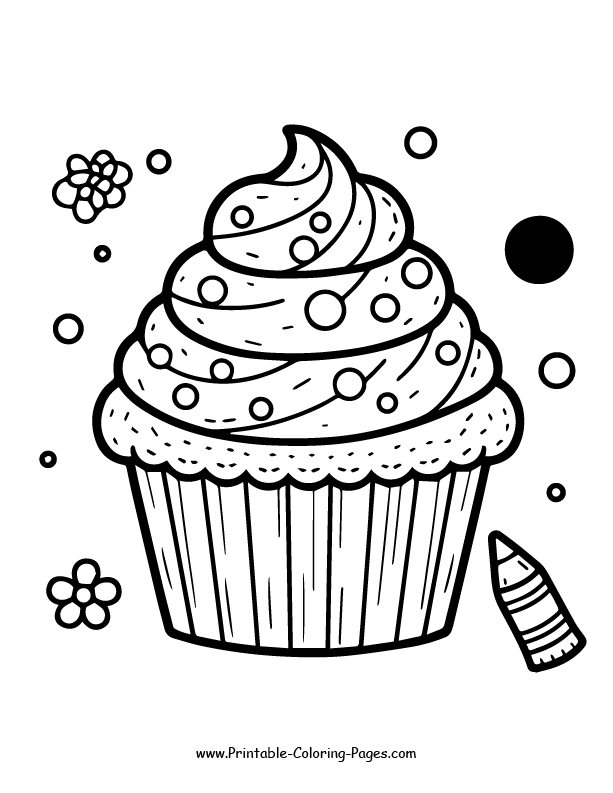 Cupcake Coloring Page 7