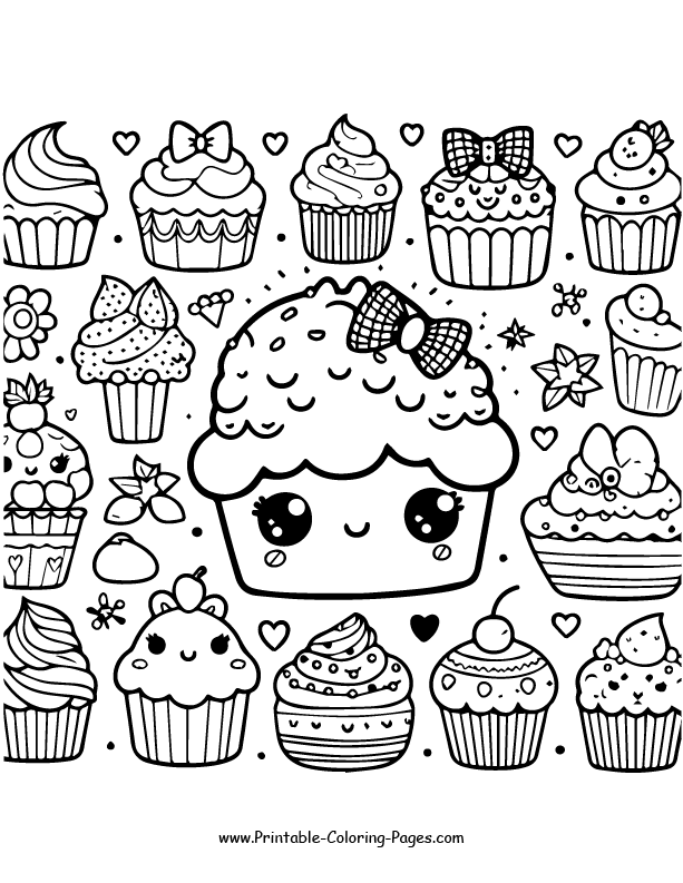 Cupcake Coloring Page 8