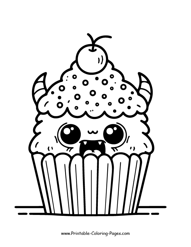 Cupcake Coloring Page 9