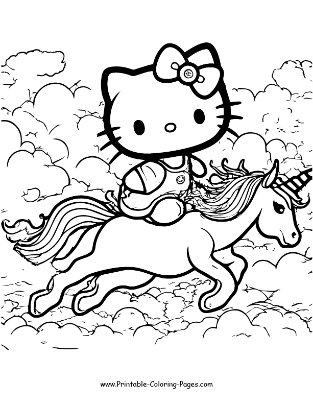 Hello Kitty Coloring Page 14