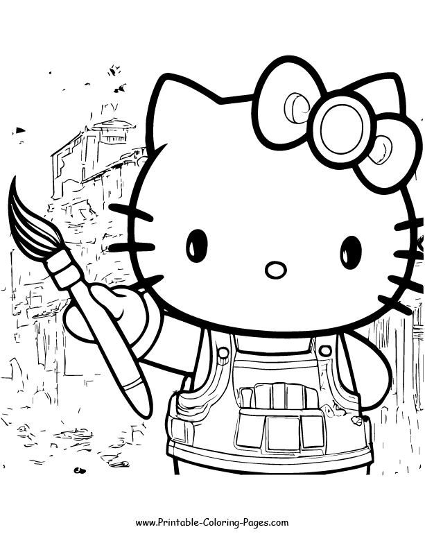 Hello Kitty Coloring Page 3