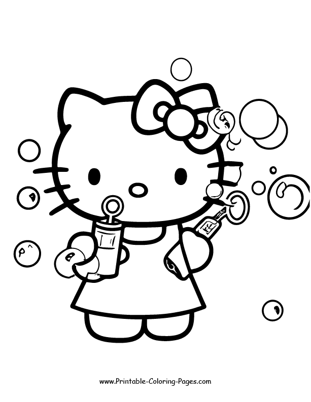 Hello Kitty Coloring Page 4