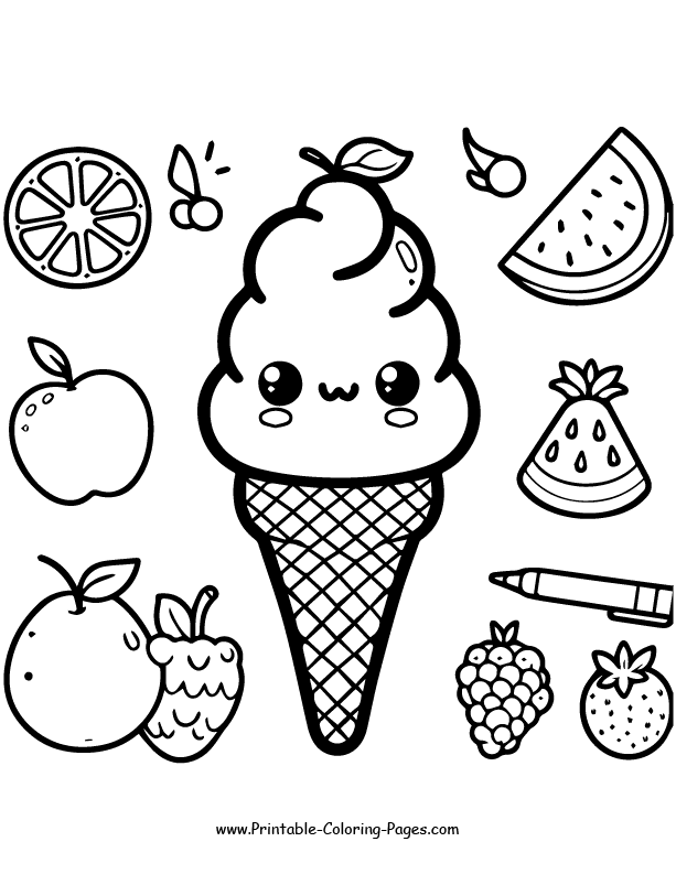 Ice Cream Coloring Pages