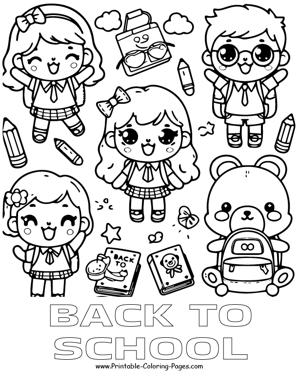 Back to school coloring pages 4