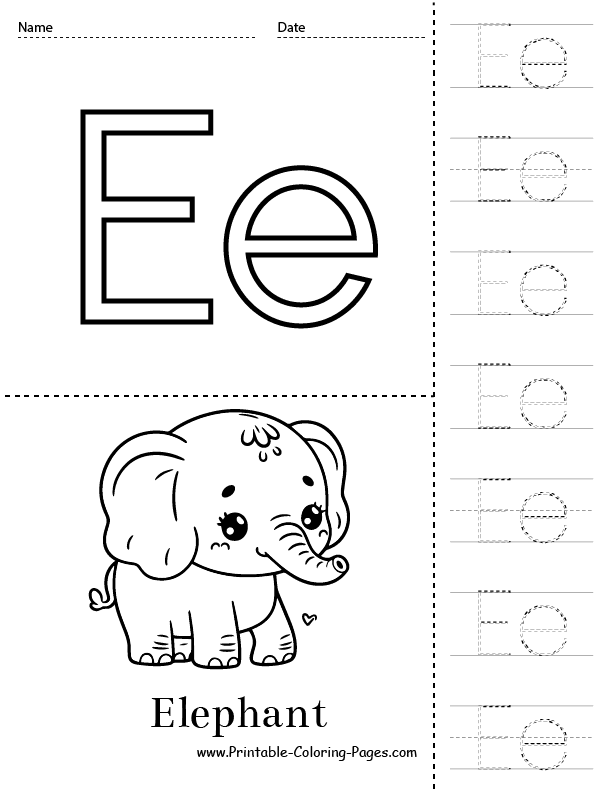 E coloring pages