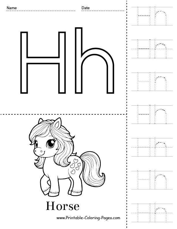 H coloring pages