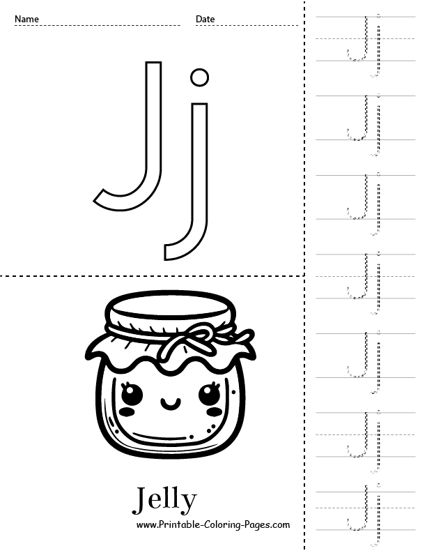 J coloring pages