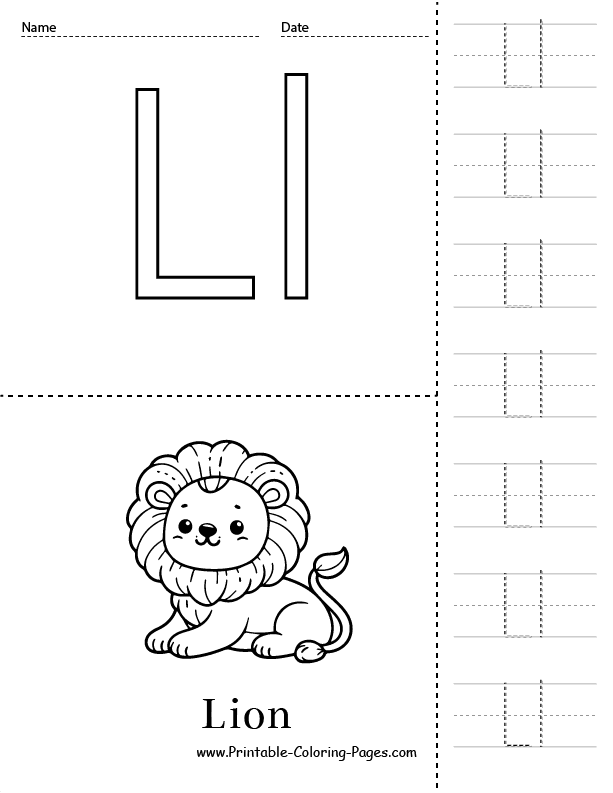 L coloring pages