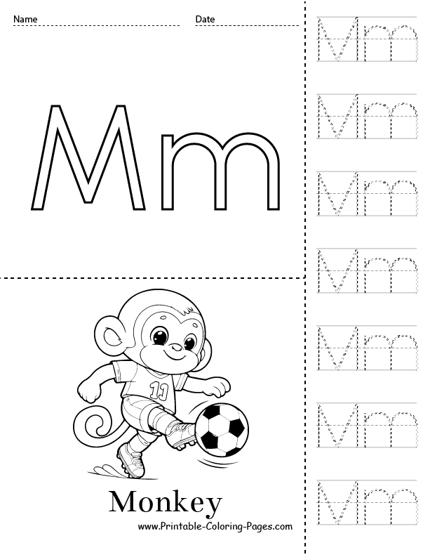 M coloring pages