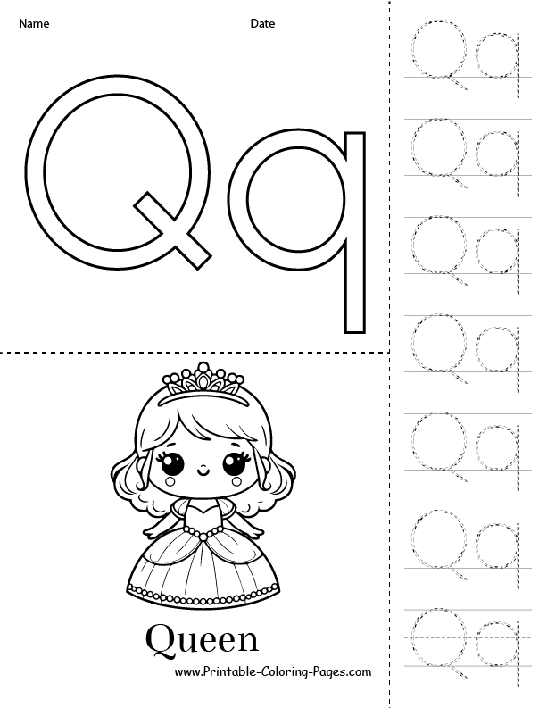 Q coloring pages