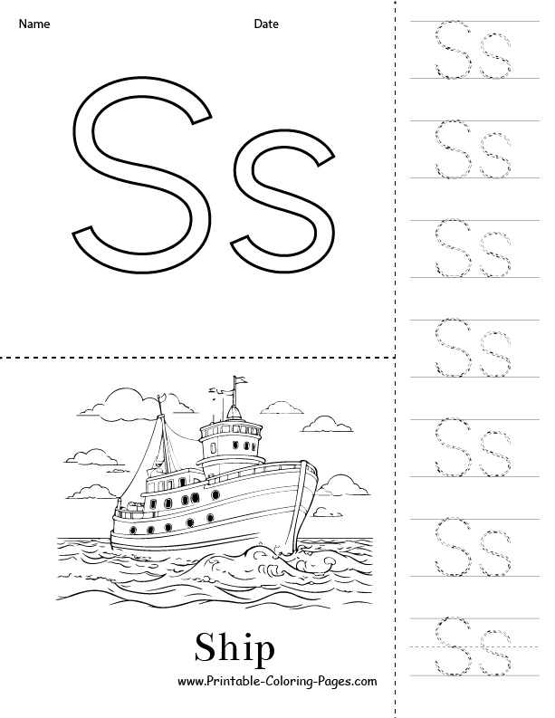 S coloring pages