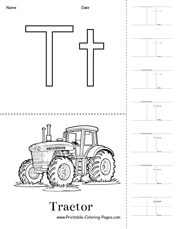 T coloring pages