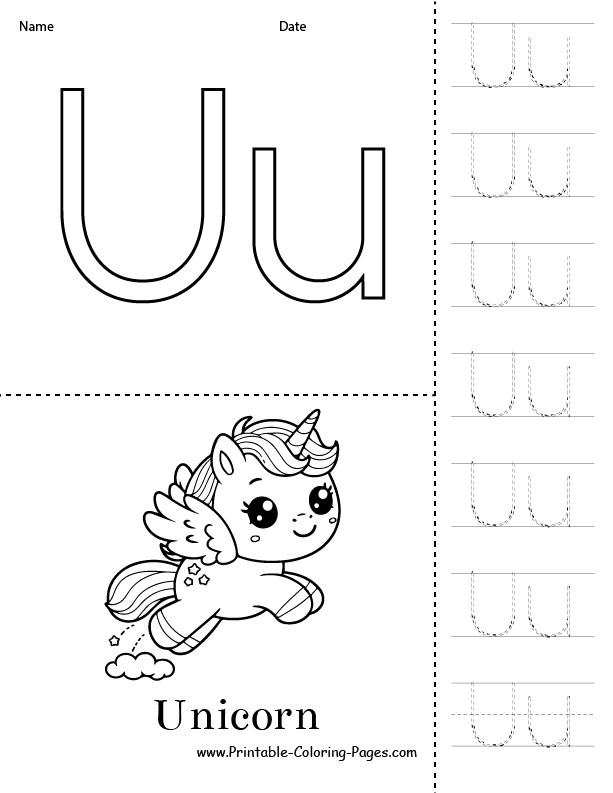 U coloring pages