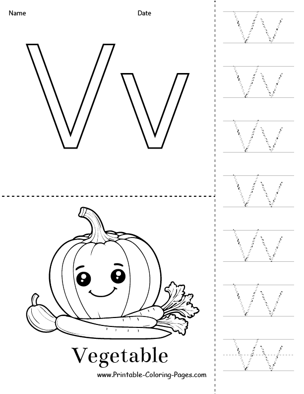 V coloring pages